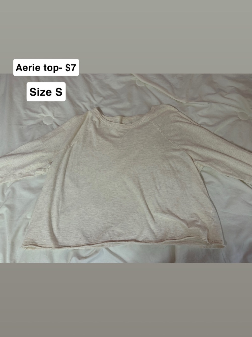 aerie Cream Lightweight Long-Sleeve Top